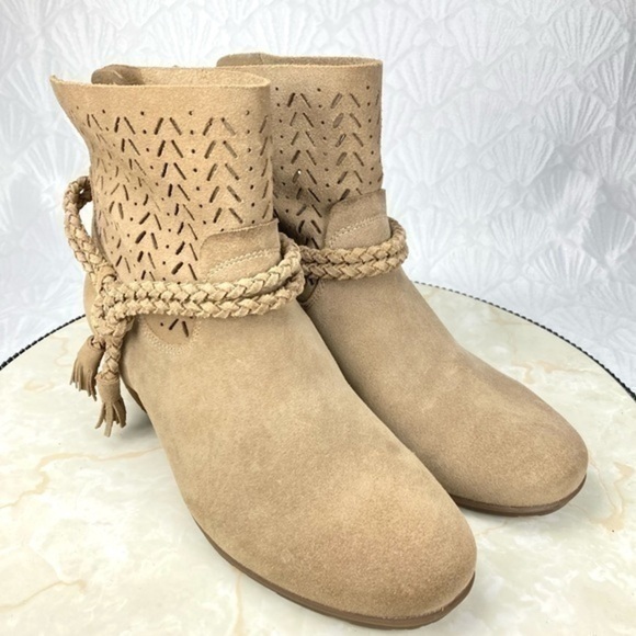 Abeo Shoes Womens Nicole Slouch Brown Leather Laser Cut Braided Strap -Size 7 - Picture 2 of 13